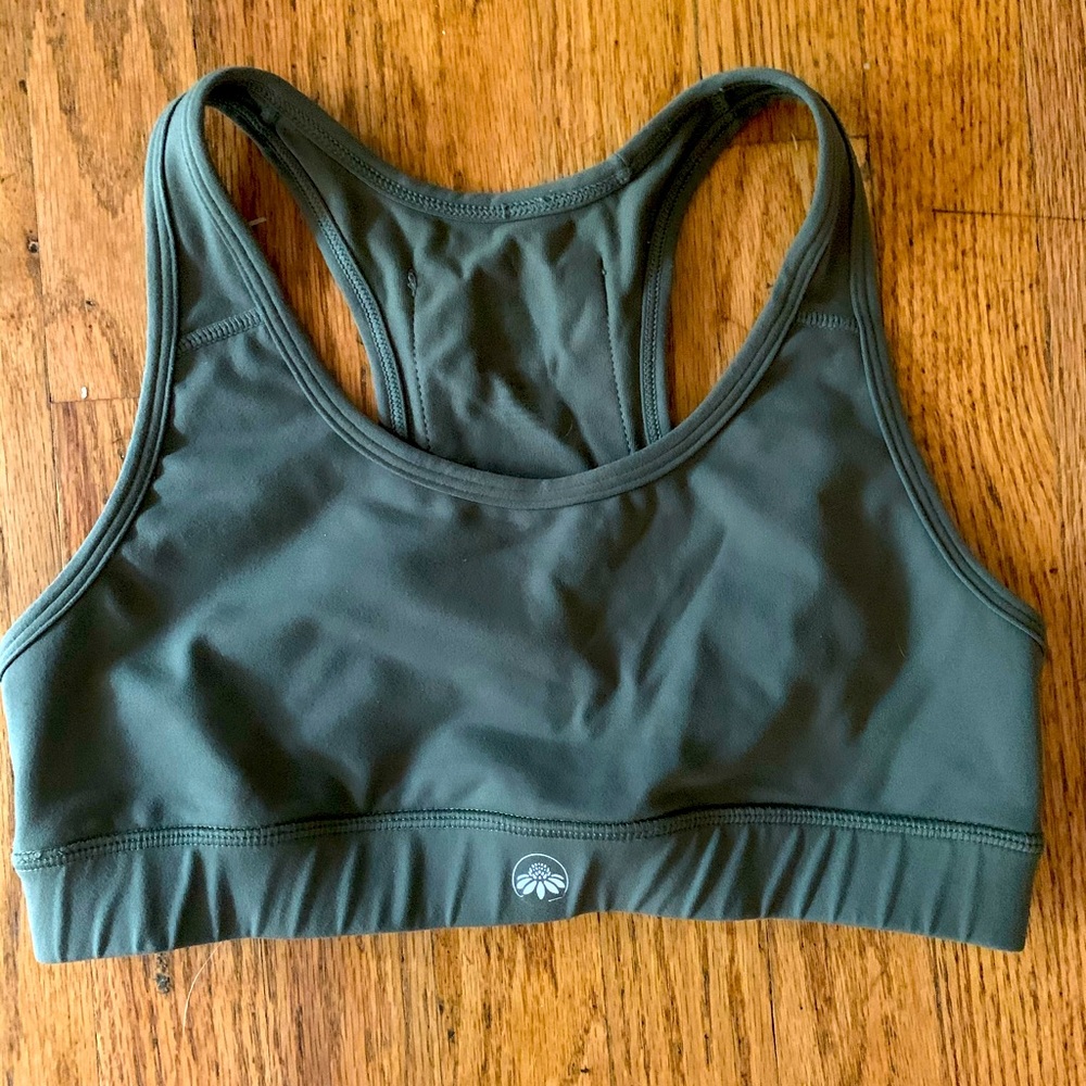 Senita Sarah Sports Bra Olive M with Back Pocket